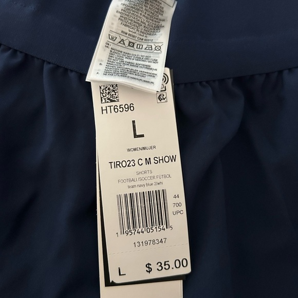 Adidas Blue and White Athletic Shorts with Elastic Waistband Large - Picture 6 of 8